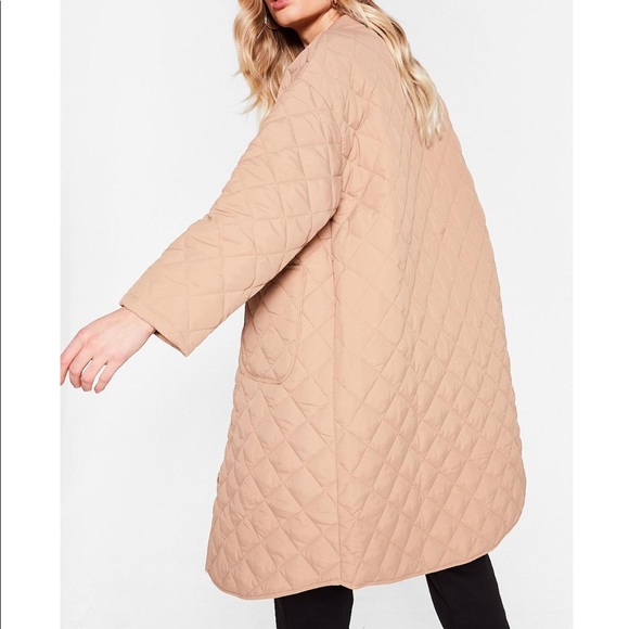 Quilted button down longline coat - Picture 4 of 5